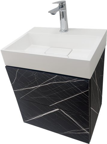 Компкатен шкаф за баня от ПВЦ черен каменен Tito 50 Noir W